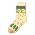 Nette hochwertige beliebte gestreifte Design lustiger Mädchen Frau Frau Custom Großhandel Happy Socken